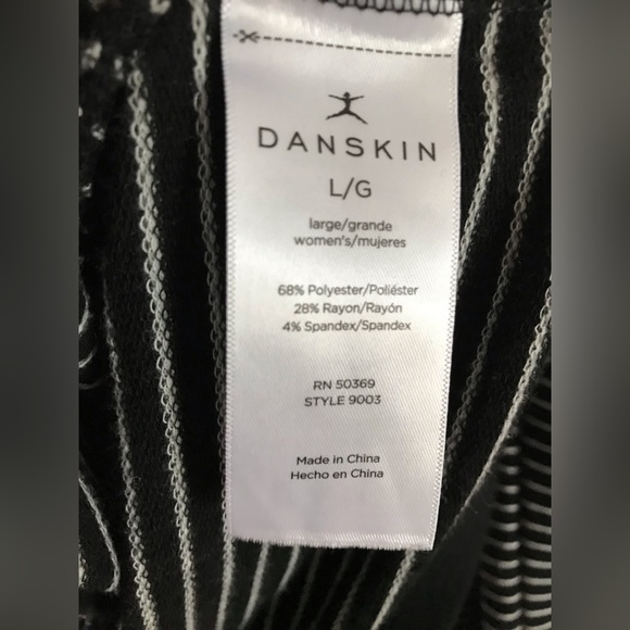 Danskin Black/white Striped Crew Neck Pullover - Picture 3 of 6